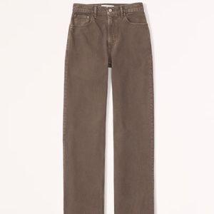 NWT Abercrombie & Fitch High Rise 90s Relaxed Jean in Brown Curve Love Size 24S